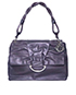 Demi Lune, £195, Handbags, Grey, Leather, Front view